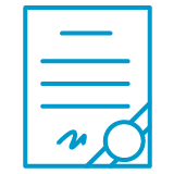 Vector drawing of document with a seal